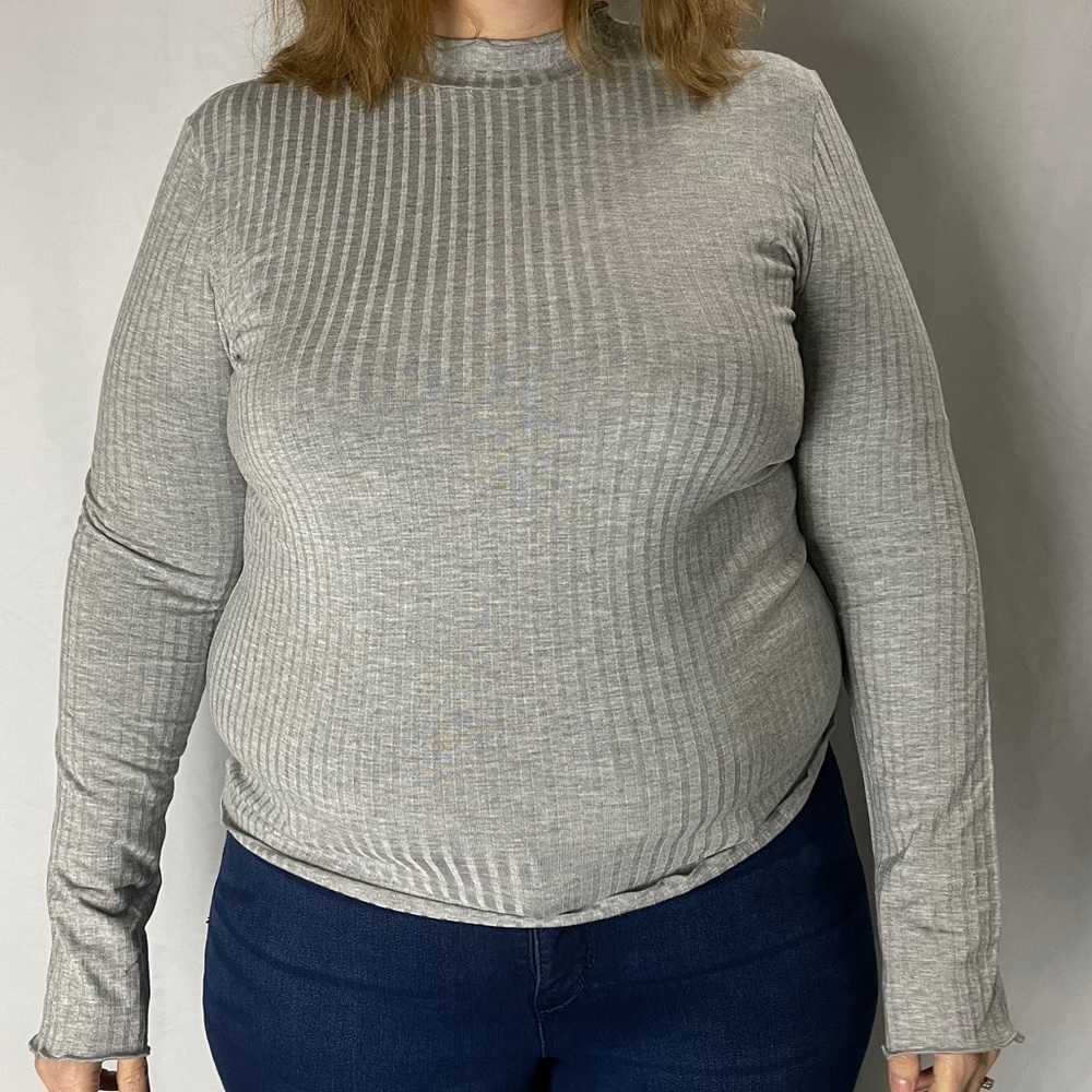 3/$30 𝅺✨new✨ Plus Ribbed Long Sleeve Gray